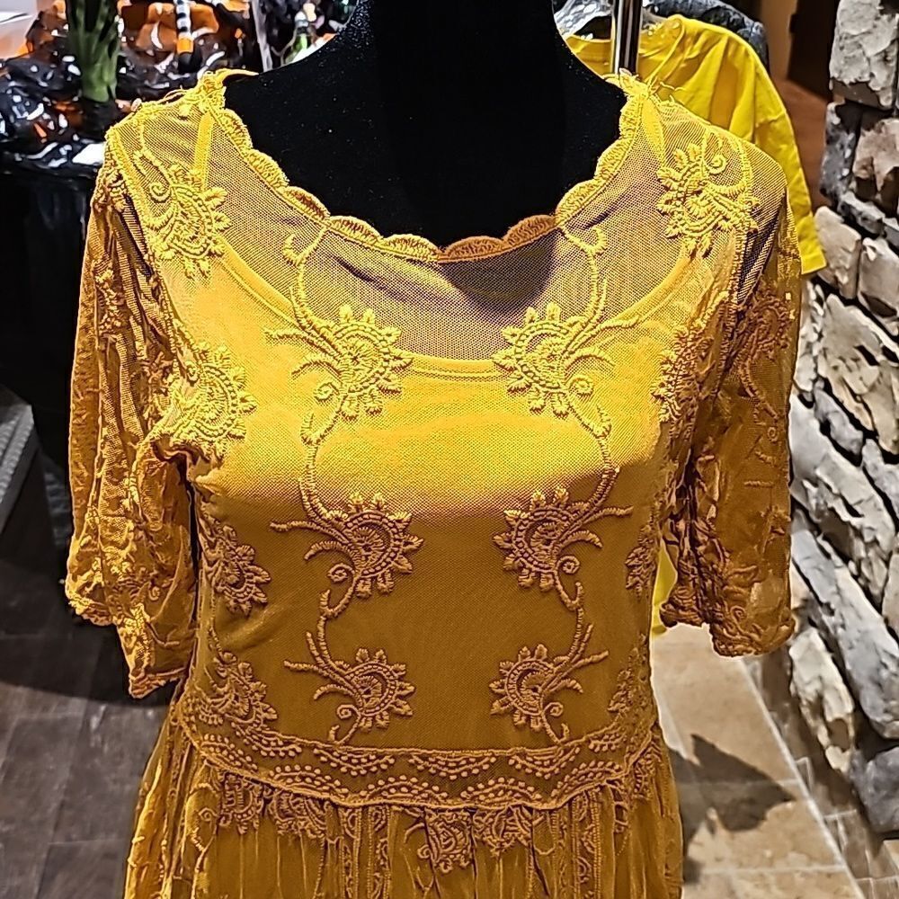 Juniors mustard colored fully lined dress size XS